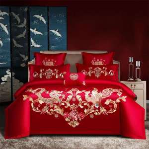 Wedding Bridal Use Red Bed Set