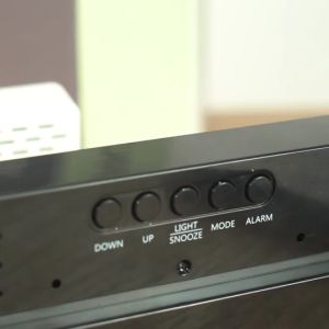 Digital Clock LED Alarm Clock Voice Control USB Table Clock 12/24H Format Snooze Function 3 Brightness Adjustable 3 Alarm Modes for Home Bedroom Office