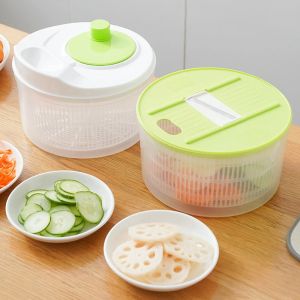 Quivlox Kitchen Salad Lettuce Spinner Vegetable Washer Dryer Cucumber Potato Cutter Vegetable Dehydrator Fruit Drain Basket Kitchen Tool
