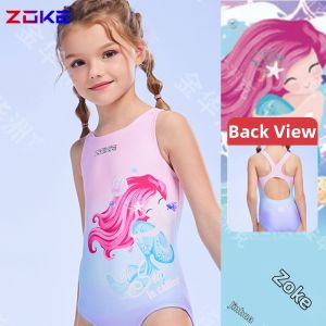 ZOKE | Girls Childrens One-Piece Triangle Training Quick-Dry UV Protection Swimwear