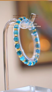 Ngọc Đan Tâm - Vòng Tay Lưu Thủy (Aquamarine 7mm 3A & Apatite 8mm 2A) - Mệnh Thủy Mộc
