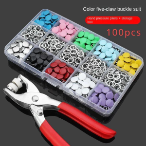 200Pcs Asli Tang Alat Pasang Press Kancing Jepret Cetet Anti Karat Tang Pengencang Kancing Snap Kotak Termasuk COD