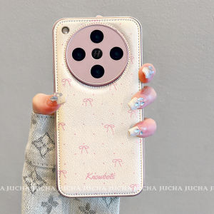 Pink Butterfly Knot Silicone Protective Case for Oppo Find X8 pro Full Cover Womens Style Anti-Fall Fashion Artistic Design