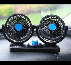Kipas Mobil Kepala Ganda Fan Kipas Angin Mobil 12V USB 360 Derajat Rotasi Angin Kencang