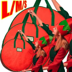 ที่เก็บพวงมาลาคริสต์มาสแบบกระเป๋าเก็บของหรีดคริสต์มาส90/76/61ซม. สำหรับเก็บกระเป๋ากันน้ำกันฝุ่นเครื่องประดับคริสต์มาส