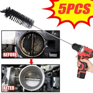 5Pcs Car Valve Carbon Cleaning Brush Engine Air Intake Cleaning Tool Damper Auto Valve Carbon Detail Cleaning Durable Nylon Brush