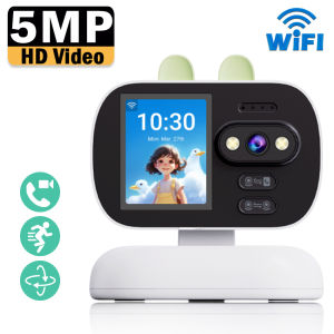 Baby Monitor Cam 5MP WiFi Indoor PTZ Video Surveillance Camera Mini Security Camera Color Night Vision Auto Tracking Video Calls