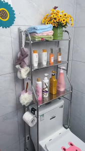 3 Tier Bathroom Rack Organizer Toilet Rack Shelf Space Saver Toilet Rack Toilet Organizer Cabinet