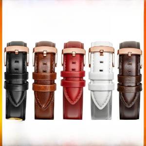 Applicable DW Watch Band Genuine Leather Original Men and Women Daniel Wellington Pin Buckle Belt Cowhide Retro Neutral Watch Bracelet