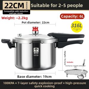 KBH | Home Gas Pressure Cooker 316L Stainless Steel