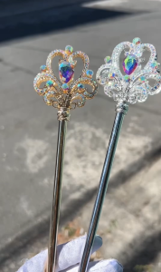 12.3in Crystal Fairy Scepter Crown Princess Kids Magic Wand Costume Stage performance Props Birthday