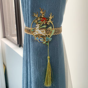 Light Luxury Alloy Deer Curtain Tie Villa Floor-to-Ceiling Window Soft Decor Living Room No Drilling Curtain Buckle