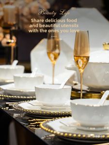 JINGDITAOCI | Luxury Home Ceramic Dinnerware Set Bone China
