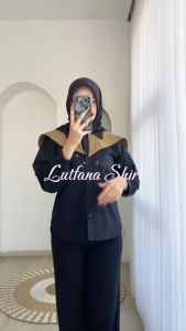 Lutfana Shirt Kemeja Basic | Kemeja Wanita Lengan Panjang | Kemeja Wanita Lengan Panjang | Atasan Wanita Remaja Muslim Kekinian