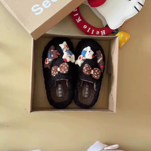 Dép Đi Trong Nhà Mùa Đông 2025 Phong Cách Mới Đế Dày Đế Cao Su Lông Cừu Dễ Thương Hoạt Hình Cho Nữ Đi Trong Nhà Ấm Áp