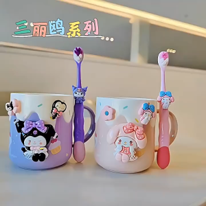 JOYNCLEON ถ้วยแปรงสีฟันคาร์ตูนเด็ก การออกแบบ 3D น่ารัก ถ้วยล้างเด็ก ถ้วยล้างสร้างสรรค์