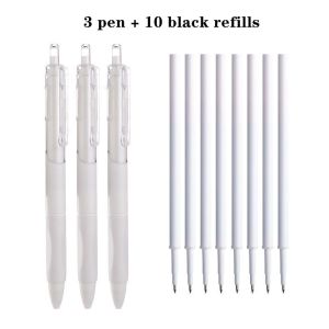 5/13pcs Retractable ST Gel Pens Set Quick-drying 0.5mm Black ST Nib Ballpoint Writing Refills Office School Supplies Stationery