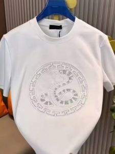 Mens Short Sleeve T-Shirt round Neck Heavyweight Luxury Sequin Versatile Handsome Summer Spring Fashionable Body Fit Tee