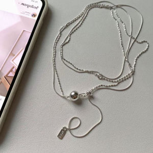 Srrmhyn Pull-Out Metal Necklace for Women Personality Fashionable Chain Design Quality Gift Contemporary Alloy Lion Pattern