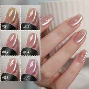 1-12pcs WS Autumn Winter Nails Ice Transparent Nude Pink Glass Beads Cats Eye Crystal Gel Nail Polish Hot Selling Whitening Gel