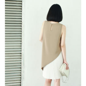 DR Set Baju dan Skirt Kembang Wanita Fesyen Ladies Pleated Mid Length Autumn Style Premium Shirt Short Skirt Fashion Maxi Sleeveless