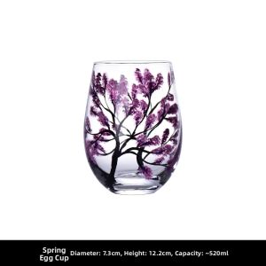 Crystal Hand-painted Floral Wine Glass