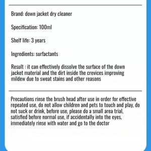 Down Wear Dry Cleaner Portable Clothes Stain Remover Active Enzyme Waterless Cleaning Brush One Wipe to Cleaning Form Cleaner