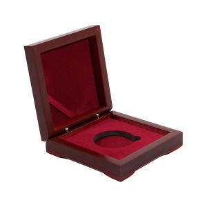 Wooden Coin Storage Box Display Case Commemorative Coin Protection Box Coin Holder For Commemorative Coins Silver Coins Medals