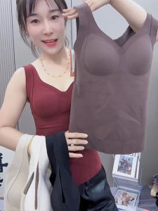 Thickened One-Piece Bralette with Chest Pad Warm Vest Dervo Spring Autumn Winter Womens Underwear Home Clothes