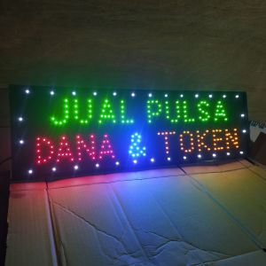 led sign tulisan jual pulsa dana & token