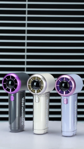 Wehomelife High Speed Pocket Fan Outdoor Portable Turbo Fan LED Display 100 Level Adjustable Suitable for Summer Student Outdoor Commute Camping