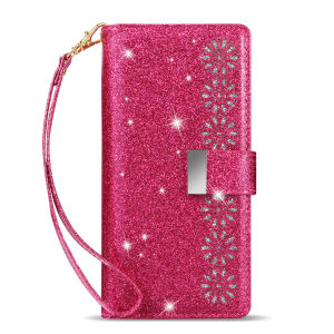 szhaiyu | For Samsung Galaxy Z Fold 8 Ultra Z Fold 8 7 6 5 4 Zipper Leather Shiny Flip Case Wallet Card Shockproof Protect Cover Capa