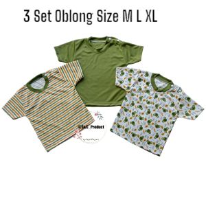 3 pcs kaos Bayi / Baju Bayi atasan Size M L XL / Lengan Pendek / kancing pundak