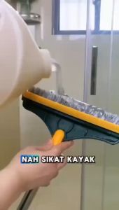 Sikat Toilet Lantai- Sikat Dorong Gagang Panjang - Sikat Lantai WC 2in1 Wiper