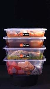 กล่องใส่อาหาร Citybox 750ml 25 ชิ้น แบบเหลี่ยม สีดำและสีใส ทนทาน พร้อมฝาล็อคแน่น เข้าไมรโคเวฟได้