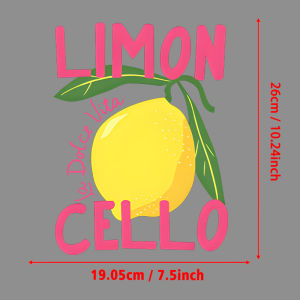 Limoncello La Dolce Vita Lemon Print Iron-On Transfer For Clothing A-Level Washable T-shirts Thermal Stickers Patches Applique