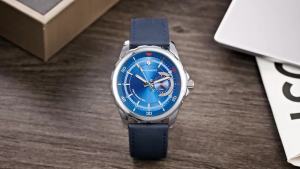 SAPPHERO Mens Quartz Watch 50M Waterproof Date Display Sport Casual Wristwatch Leather Strap Hardlex Crystal Lightweight Gift