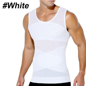 1PCS Mens Mesh Compression Tank Top Invisible Cross Tummy Control Body Shaper Vest Sleeveless Slimming Shapewear