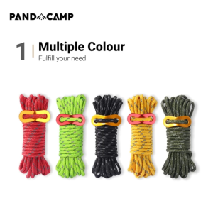 3H Tali Khemah Reflektif 4 Meter Camping Rope Adjustable Pulley &Tensioner System Paracord Camping
