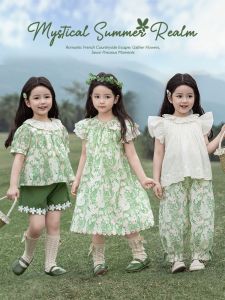 YOEHYAUL | Summer Wonderland Series Simple Round Collar Ruffle Sleeve Girl Dress