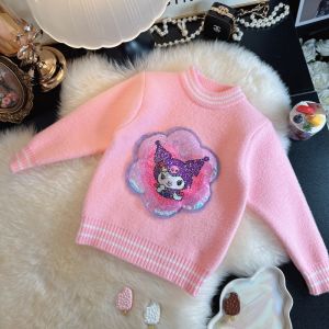 Girls Color Changing Glitter Base Layer Sweater Winter Clothes New Style Baby Sequin Underwear Little Girl Face Shirt