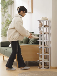 10 Layers Shoe Rack Organizer Multi-layer Space Saving Storage Shelves shoe organizer shoe storage Shoe Cabinet Simplicity Personal Rack Door Simple Multi-Layer Household Solid Narrow Small Entry