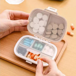 YESPERY Portable Mini Pill Box 8-grid Travel Compartment Storage Sealed Small Tablets Sub-packed Medicine Box for One Week Travel