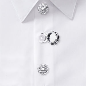 Rhinestone Button Cover Shirt Button Box DIY Accessories Alloy Flower Cufflinksble Cufflinks Button Cover for Men Women 1/3PCS