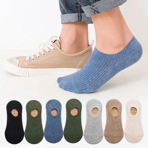 5Pair / Lot Mens Socks Non-slip Silicone Invisible Cotton Sock Breathable Mesh Comfortable Summer Thin Sports Men Sock Elastic