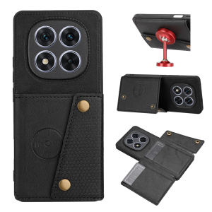 Magnetic Card Holder Leather Phone Case Stand For Xiaomi Redmi Note 14 Pro 5G 14C Note14 Poco X7 F7 C75 Protection Wallet Cover