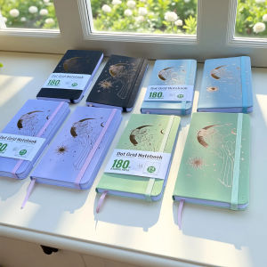 สมุดบันทึกจุด BUKE Boho Girl B6 ขนาดพกพา 3.6x6.8 นิ้ว กระดาษจุด 5x5 มม. กระดาษหนา 180 แกรม สีขาว 80 หน้า