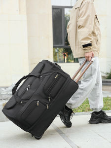 2024 New Large Capacity Travel Bag Womens Dormitory Tour Moving Handheld Luggage Bag Fashionable Trending Oxford Cloth Foldable