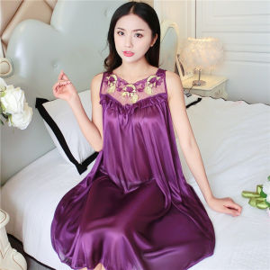 Đồ Ngủ Ren Lụa Băng Gợi Cảm Cho Nữ Mùa Hè Đồ Ngủ Dây Lưng Thoáng Khí Cỡ Lớn Cho Phụ Nữ Ngoại Cỡ Váy Ngủ Ngọt Ngào Phong Cách Hàn Quốc