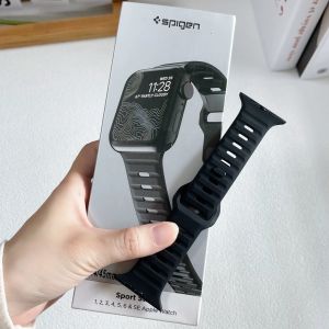 Silicon Sport Strap For iWatch 1/2/3/4/5/6/7/8/9/SE/Ultra watch Spigen 38/40/41mm 42/44/45/49mm watch strap